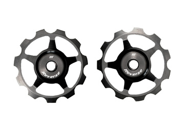 Reverse aluminium pulley set for Colab chain tensioners sealed ball bearings. black