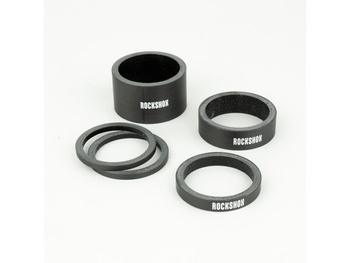 RockShox Headset Spacer Set, UD Carbon, Gloss White Logo (2.5mm x 2, 5mm x 1, 10