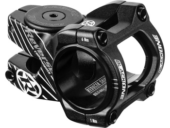 REVERSE Stem Black-ONE D-2 35mm Ø31,8 & Ø35mm (Black/White) incl. Top Cap, Screw, Nut