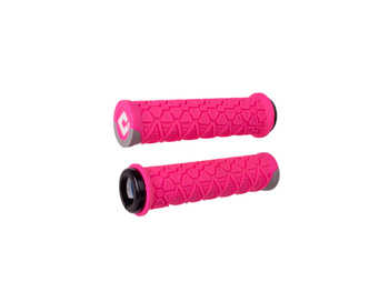 ODI Grips Vanquish v2.1 Lock-On pink/grey w/ black clamps
