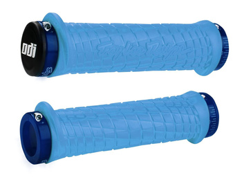 ODI MTB grips Troy Lee Designs Lock-On hellblue, 130mm blue clamps