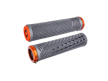 ODI CF Lock-On Grips Lynx Gray w/ Orange Clamp