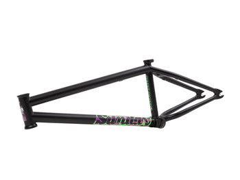 FRAME, Sunday Street Sweeper 21" matte black w. pur./grn flames