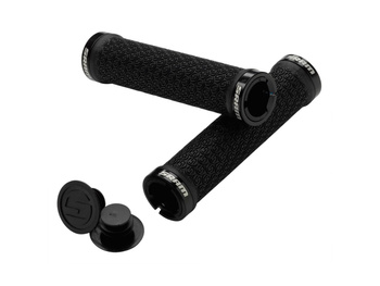 SRAM DH Silicone Locking Grips Black with Double Clamps & End Plugs
