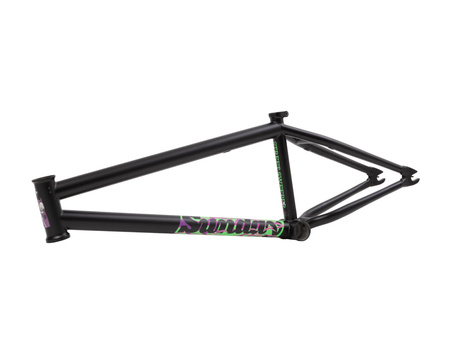 FRAME, Sunday Street Sweeper 21" matte black w. pur./grn flames