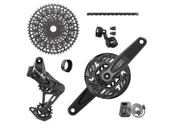 SRAM Kit X0 AXS Eagle Transmission E-MTB 104 LK, ohne Kurbelarme, 34T, 10-52T, inkl. Ladegerät, Batterie & Kette