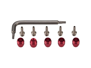 DISC BRAKE HOSE FITTING KIT - (INCLUDES 5 THREADED HOSE BARBS, 5 RED COMP FITTIN