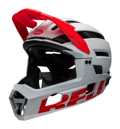 Kask full face BELL SUPER AIR R SPHERICAL matte gloss white infrared roz. S (52–56 cm) (NEW 2025)