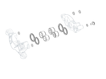 DISC BRAKE CALIPER PISTON KIT - (INCLUDES 2-16mm &2-14mm CALIPER PISTONS, SEALS