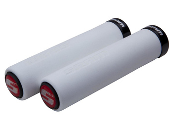 SRAM Locking Grips Foam 129mm White with Single Black Clamp and End Plugs