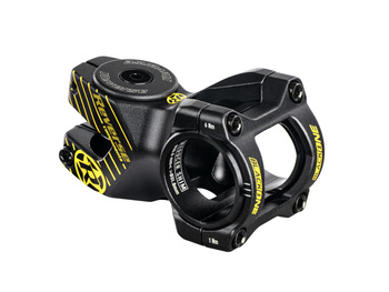 REVERSE Stem Black-ONE D-2 50mm Ø31,8 & Ø35mm (Black/Yellow) incl. Top Cap, Screw, Nut
