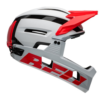Kask full face BELL SUPER AIR R SPHERICAL matte gloss white infrared roz. S (52–56 cm) (NEW 2025)