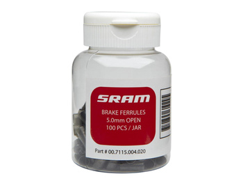 Brake Ferrules 5.0mm Brass Open Black 100-count Jar