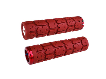ODI Grips Rogue V2.1 Lock-On red w/ red clamps 135mm